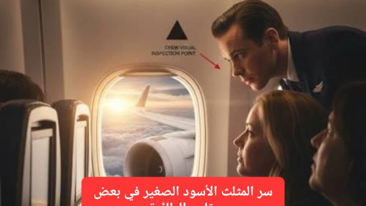 مثلث أسود في إحدى نوافذ الطائرة