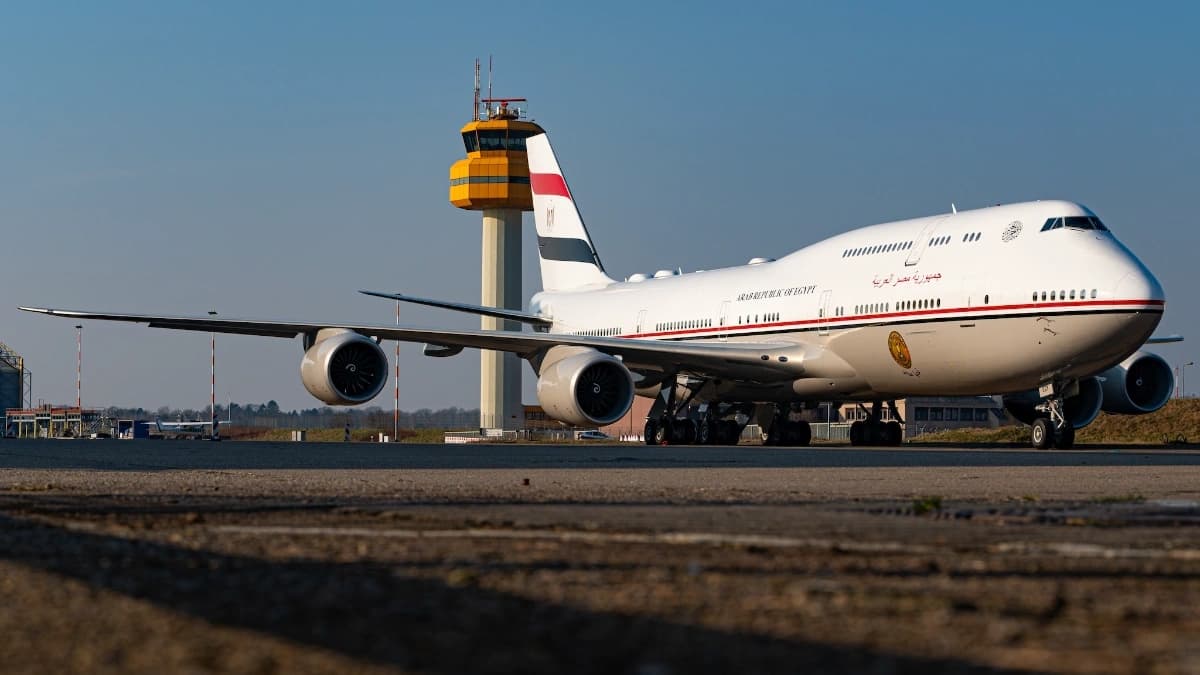 طائرة بوينغ 747-8 بعد انضمامها إلى أسطول سلاح الجو المصري 
