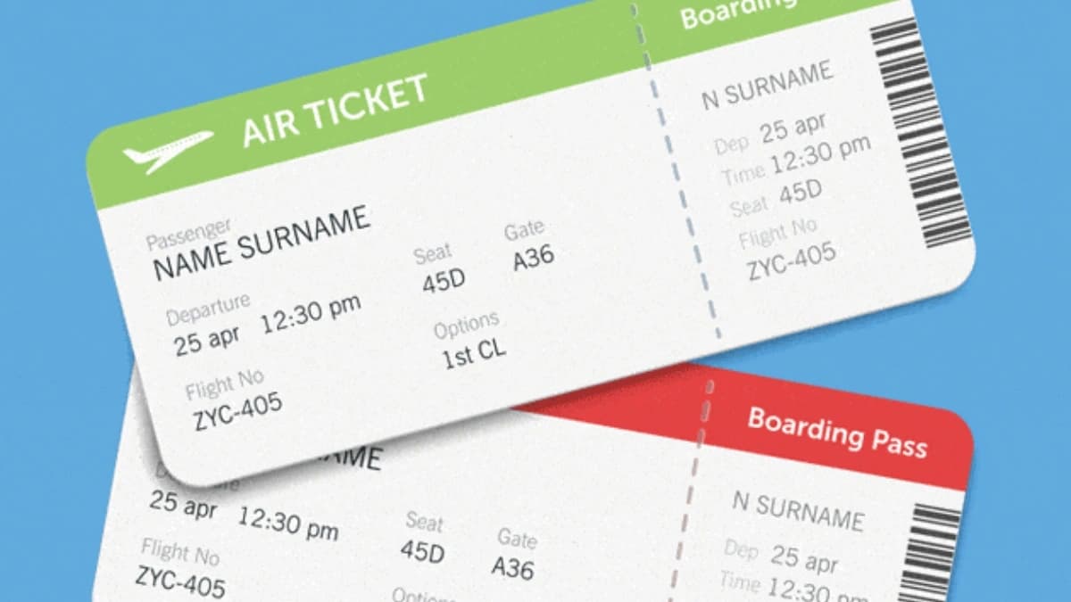 رموز مختلفة على تذاكر الطيران