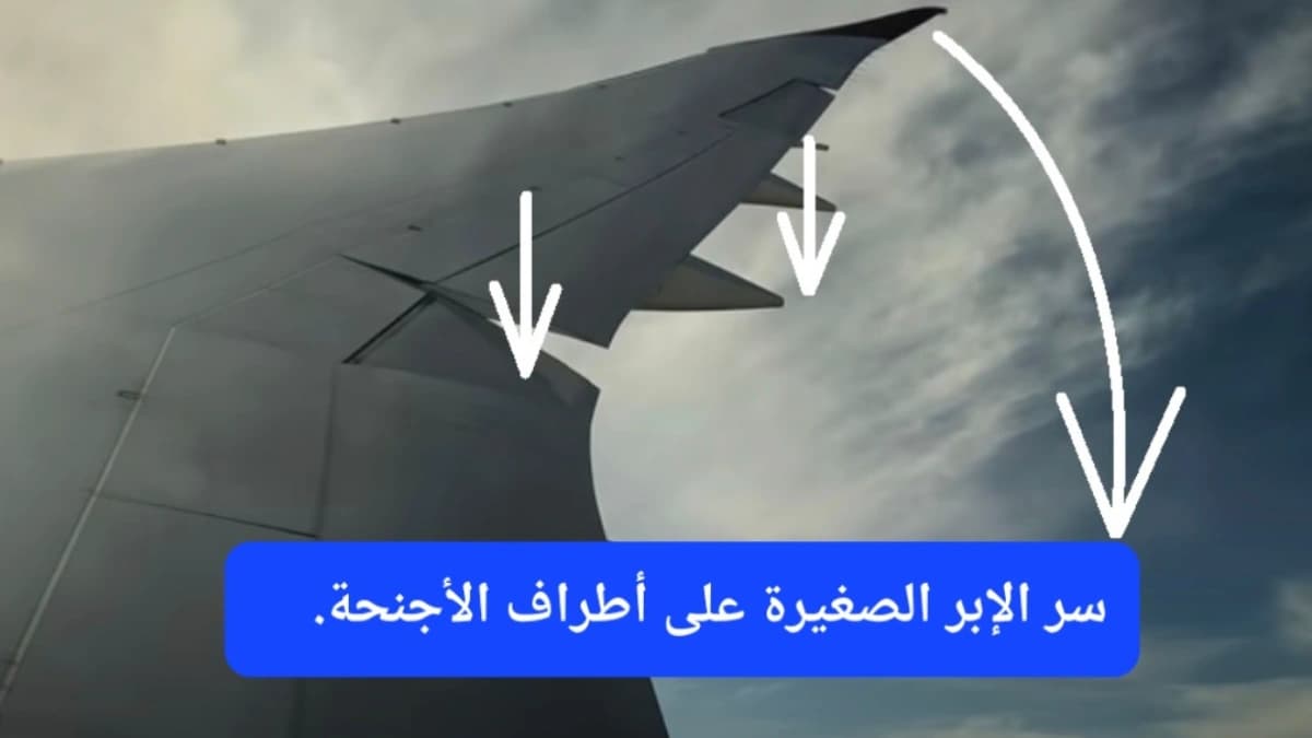 إبر صغيرة على حواف جناح الطائرة
