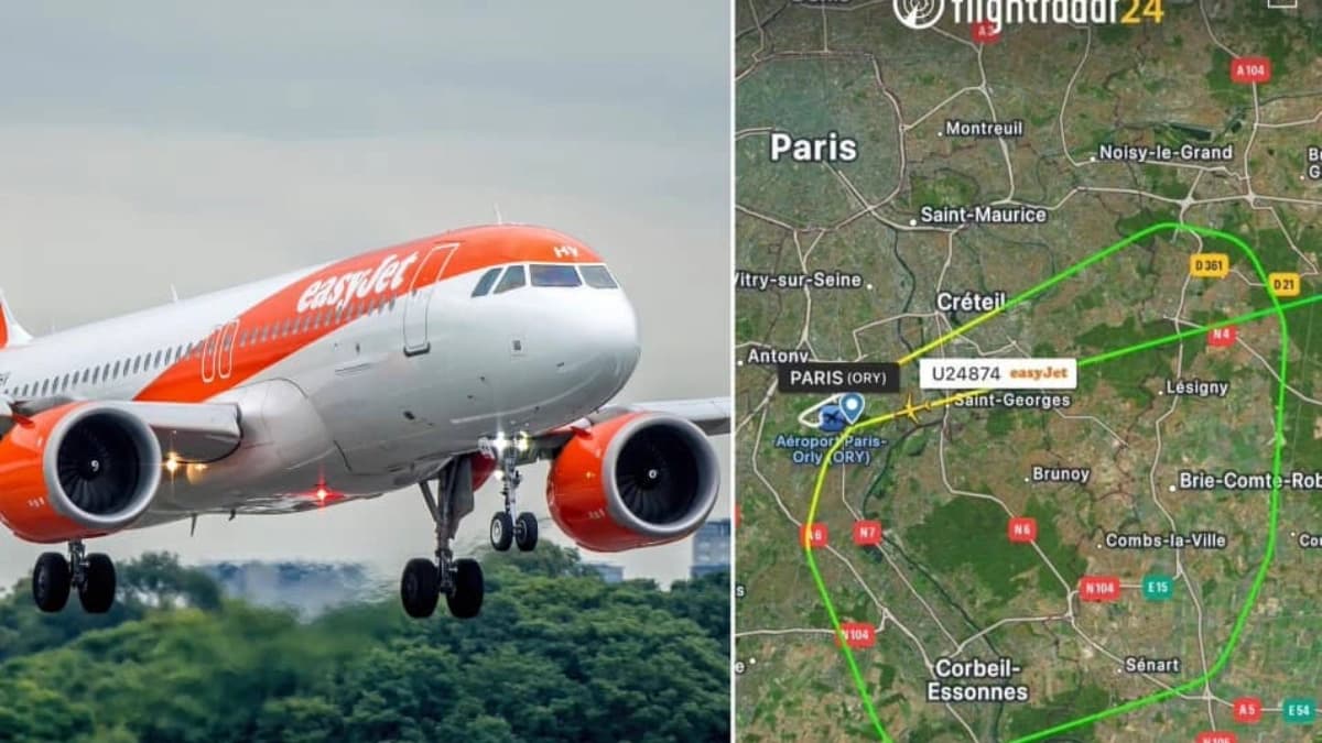 طائرة إيزي جيت التي ألغت الهبوط بسبب الألعاب النارية - الصورة نشرتها صحيفة ديلي ميل