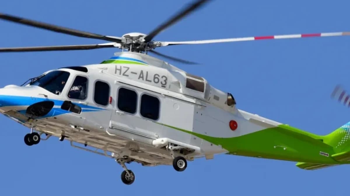 صورة تظهر مروحية من طراز ليوناردو AW139 (Leonardo AW139)، والتي تُشغلها شركة طيران أرامكو السعودية